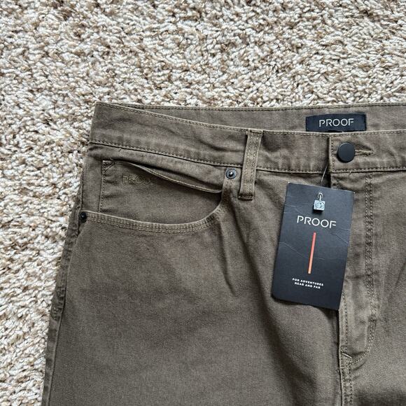 Proof Rover Pants Men’s Size 33x30 Brown Slim Huckberry Stretch Canvas Gusseted - Picture 5 of 8